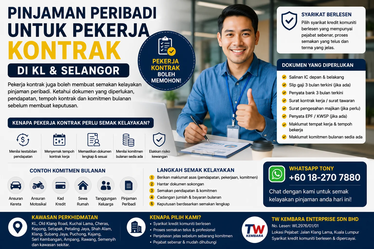 Personal Loan for Contract Workers in KL and Selangor - TW Kembara